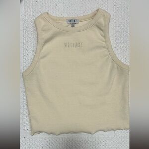 Vintage Beige Ribbed Tank Top